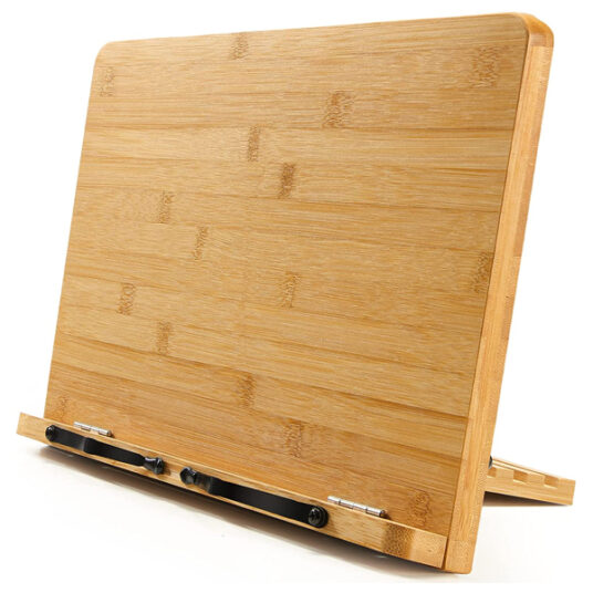 Large bamboo book stand cookbook holder for $13